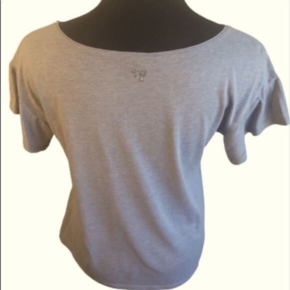 Victoria Secret Gray Angel Top, Flutter Sleeves, Scoop Neckline Sequins - Picture 3 of 6